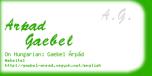 arpad gaebel business card